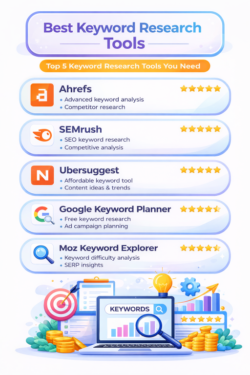 Keyword research techniques using tools for high traffic and low competition keywords