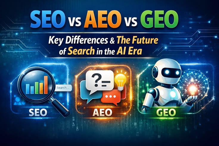 Difference between SEO, GEO & AEO